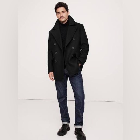 BANANA REPUBLIC ITALIAN MELTON PEACOAT - Picture 3 of 9